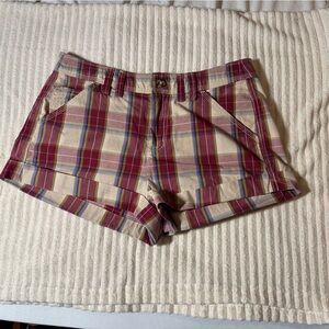 BDG Plaid Women Shorts - Red and Tan
